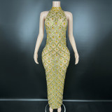 Plus Size Women rhinestone dress