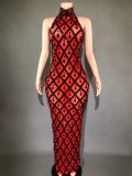 Plus Size Women rhinestone dress