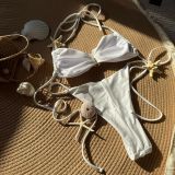 Women sexy Solid Halter Neck Swimwear