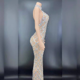 Plus Size Women rhinestone dress