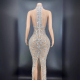Plus Size Women rhinestone dress