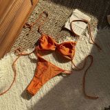 Women sexy Solid Halter Neck Swimwear