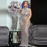Plus Size Women rhinestone dress