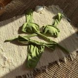 Women sexy solid Metallic five-pointed star Two Pieces Swimwear