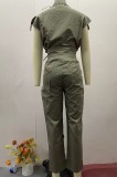 Women Summer Style Top and Belt Pant Two-Piece Set