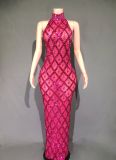 Plus Size Women rhinestone dress