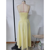Women summer sexy mesh patchwork suspender ruffle dress