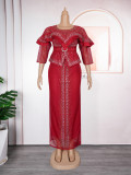 African Women's Clothing Sexy Beaded Dress