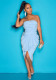 Women's Sexy Strapless Slim Waist Solid Color Pleated Dress