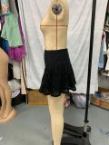 Women black lace skirt