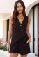 Women Summer Solid Casual V-Neck Vest and Shorts Two Piece Set