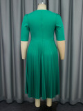 Women Floral Pleated Party Dress