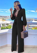 Women Solid Casual Shirt Collar Jumpsuit with Belt Women Solid Casual Shirt Collar Jumpsuit with Belt