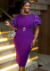 Women Lace Patchwork See-Through Round Neck Dress