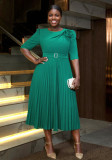 Women Floral Pleated Party Dress
