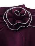 Women Long Sleeve Ruffle Formal Party Bodycon Dresses