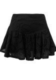 Women black lace skirt