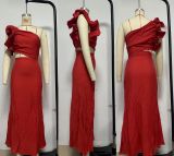 Women Summer One Shoulder Dress