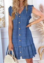 Women short-sleeved cow hole Mini Dress Women short-sleeved cow hole Mini Dress