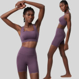 Women Summer Small Wave Yoga Quick Dry Running Fitness Clothes Two Piece Set