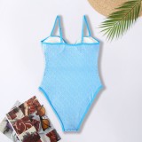 Women Solid Hollow Bikini One-Piece Swimwear
