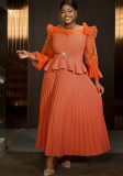 Women Round Neck Lantern Sleeve Party Formal Party Dress