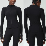 Women Zipper Yoga Sports Running Fitness Sports Top