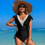 Women solid one-piece swimwear