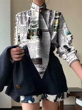Women Spring Long Sleeve Ribbon Shirt