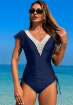 Women solid one-piece swimwear