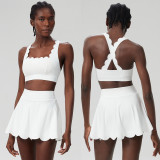 Women Summer Tennis Quick Dry Sports Fitness Clothes Two Piece Set
