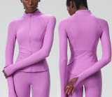 Women Zipper Yoga Sports Running Fitness Sports Top