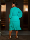 Women Ruffle Sleeve Elegant Formal Party Chiffon Dresses