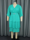 Women Ruffle Sleeve Elegant Formal Party Chiffon Dresses