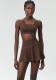Women Summer Tennis Quick Dry Sports Fitness Clothes Two Piece Set