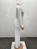 Spring Women's Suit Slim Waist Shirt Trousers Black Two-Piece Set