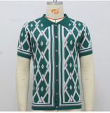Men's Clothing Summer Jacquard Knitting Short Sleeve Polo Shirt