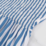 Printed V-Neck Pleated Summer Dress