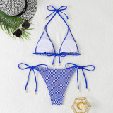Shell Decoration Mesh Sexy Lace-Up Bikini Two Pieces Women's Swimsuit
