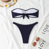 Strapless Flower Two Pieces Women's Bikini  Swimsuit