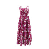 Women's Casual Printed Strap Spring And Summer Holidays Dress