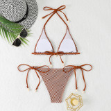 Shell Decoration Mesh Sexy Lace-Up Bikini Two Pieces Women's Swimsuit