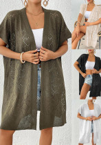 Women's Jacquard Knitting Shirt Beach Sunscreen Cover-Up Loose Cardigan Women's Jacquard Knitting Shirt Beach Sunscreen Cover-Up Loose Cardigan
