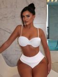 Sexy Two Pieces Bikini Solid Color Fashion Swimsuit
