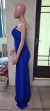 Women's Sleeveless One-Shoulder Sexy High Waist Split Evening Dress