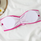 Strapless Flower Two Pieces Women's Bikini  Swimsuit