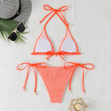Shell Decoration Mesh Sexy Lace-Up Bikini Two Pieces Women's Swimsuit