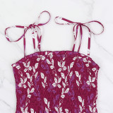 Women's Casual Printed Strap Spring And Summer Holidays Dress