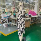 Spring And Summer Women Sleeveless Leaf Print Knot Irregular Midi Dress