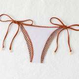 Shell Decoration Mesh Sexy Lace-Up Bikini Two Pieces Women's Swimsuit